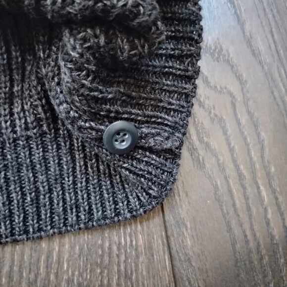 Vtg Guide Series Sweater Mens Large Gray Cotton 1/4 Button Up - Picture 4 of 4